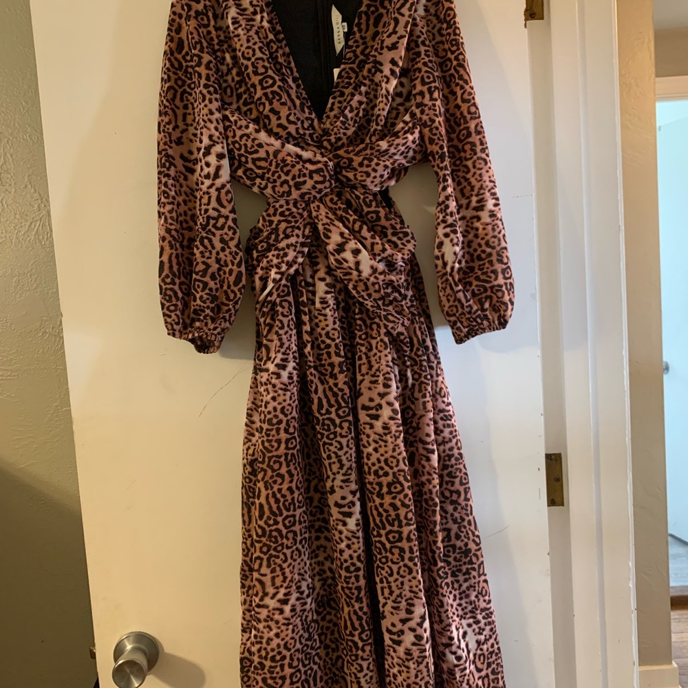 Ranna Gill leopard cut out dress NWT SIZE XS